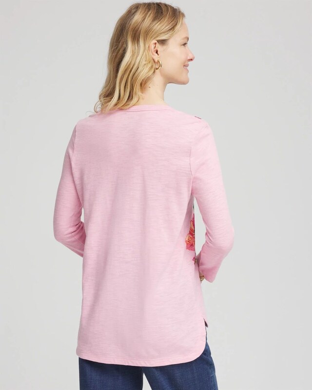 Floral 3/4 Sleeve Tee - image 3